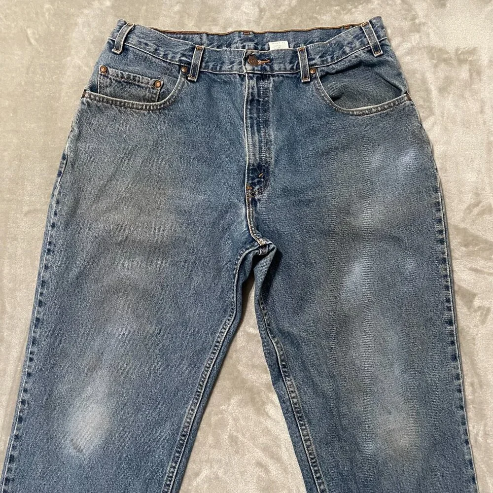 Vintage Levi's 545 Relaxed Fit Jeans Brown Tab Size 36x34 90s Stonewash Denim